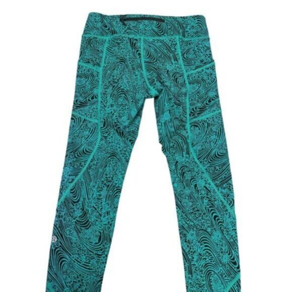 Lululemon Tight Stuff Tight II Luxtreme Kitakami Viridian Green Black Size 6 - Picture 4 of 8